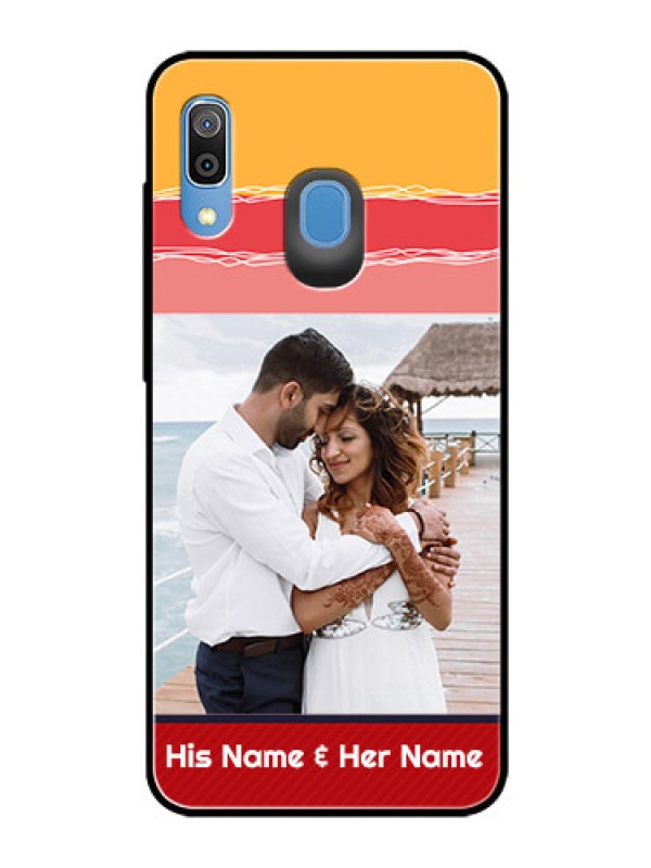 Custom Samsung Galaxy A30 Custom Glass Mobile Case  - Colorful Case Design