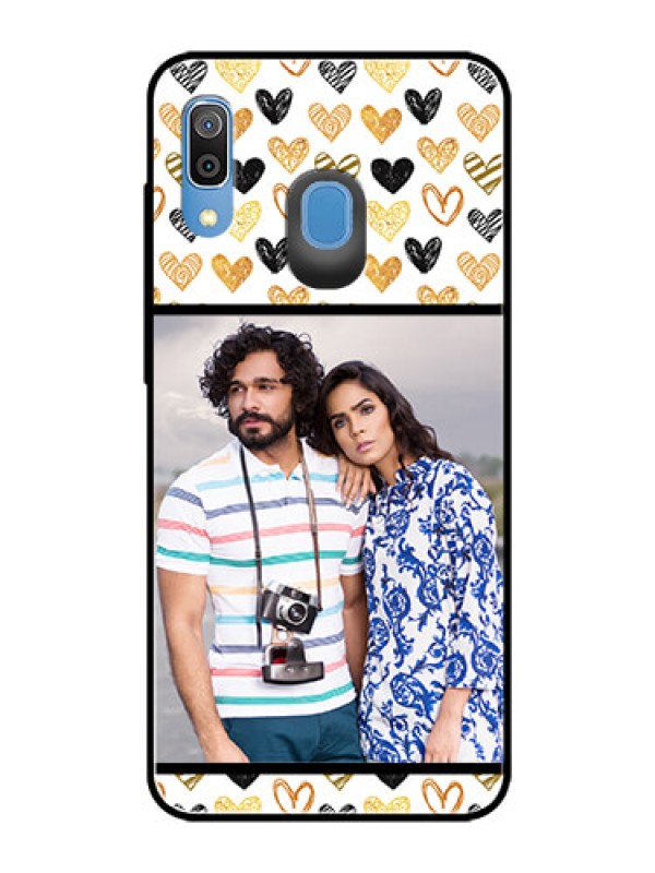 Custom Samsung Galaxy A30 Photo Printing on Glass Case  - Love Symbol Design