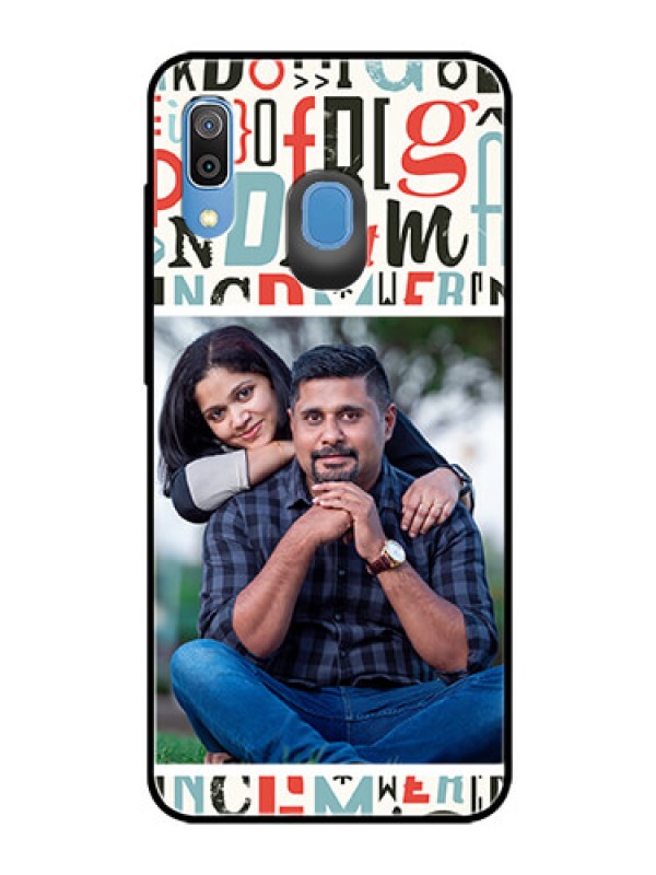 Custom Samsung Galaxy A30 Personalized Glass Phone Case  - Alphabet Design