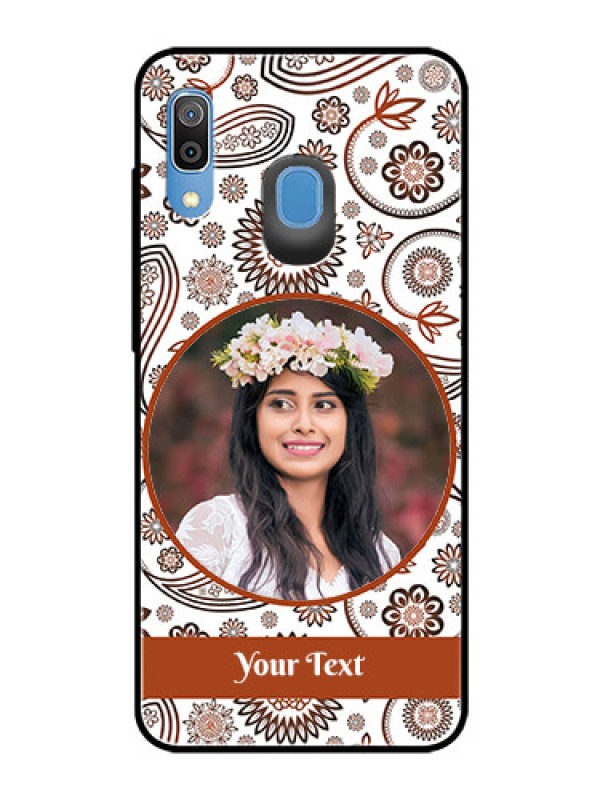 Custom Samsung Galaxy A30 Custom Glass Mobile Case  - Abstract Floral Design 