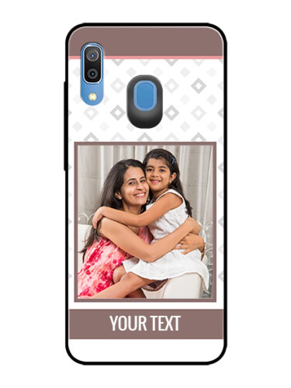 Custom Samsung Galaxy A30 Photo Printing on Glass Case  - Simple Diamond Design
