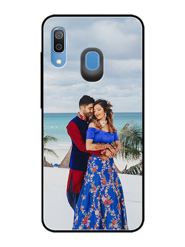 Custom Samsung Galaxy A30 Photo Printing on Glass Case  - Upload Full Picture Design