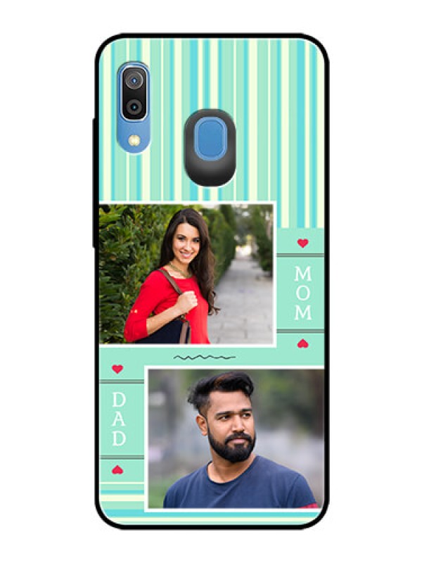 Custom Samsung Galaxy A30 Custom Glass Phone Case  - Mom & Dad Pic Design