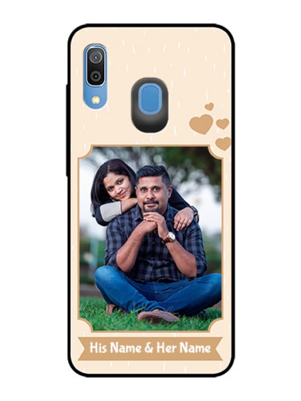 Custom Samsung Galaxy A30 Custom Glass Phone Case  - with confetti love design 