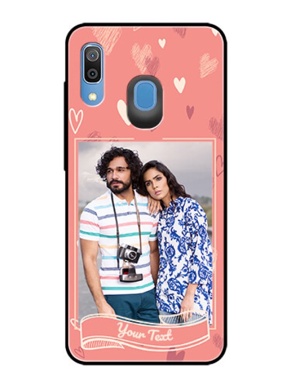 Custom Samsung Galaxy A30 Custom Glass Phone Case  - Love doodle art Design