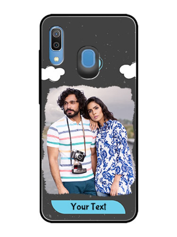 Custom Samsung Galaxy A30 Custom Glass Phone Case  - Splashes with love doodles Design