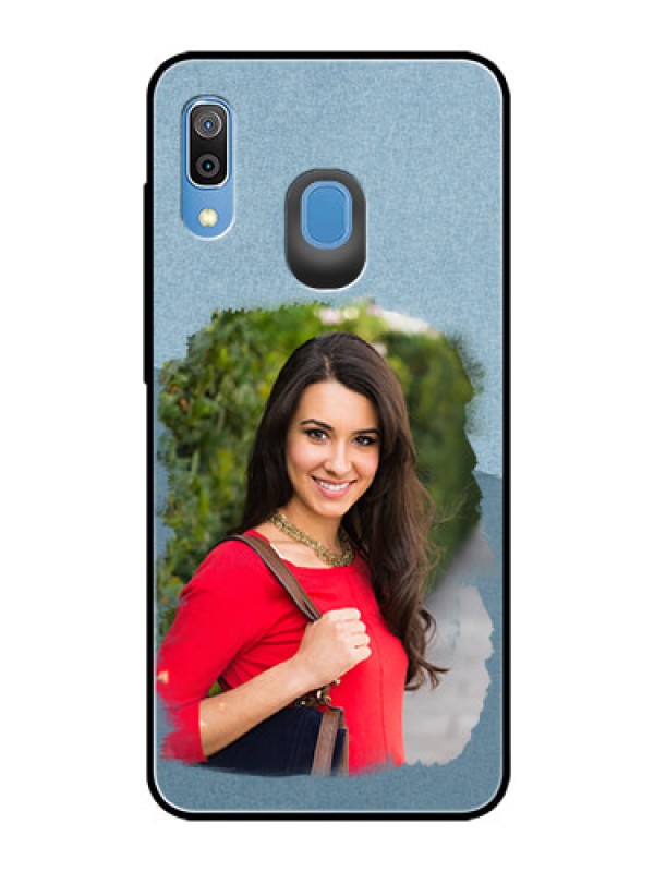 Custom Samsung Galaxy A30 Custom Glass Mobile Case  - Grunge Line Art Design