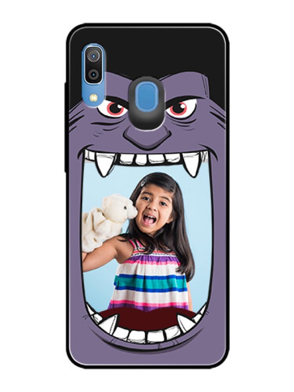 Custom Samsung Galaxy A30 Custom Glass Phone Case  - Angry Monster Design