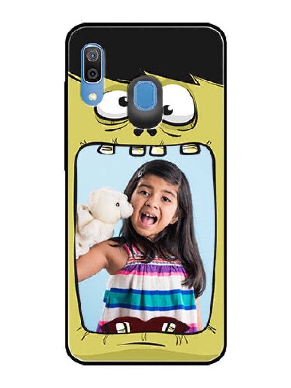 Custom Samsung Galaxy A30 Personalized Glass Phone Case  - Cartoon monster back case Design