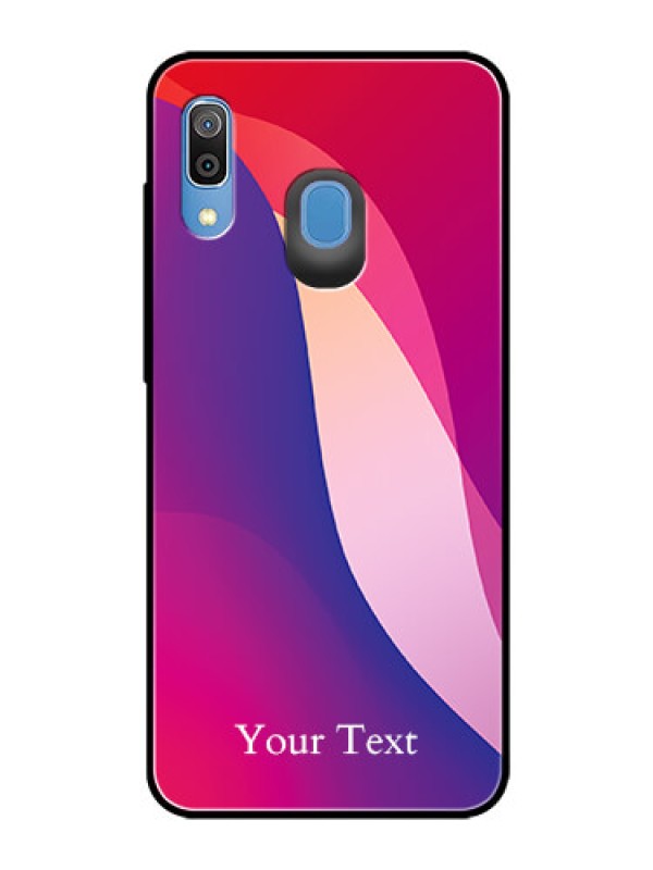 Custom Galaxy A30 Personalized Glass Phone Case - Digital abstract Overlap Design