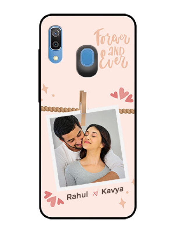 Custom Galaxy A30 Custom Glass Phone Case - Forever and ever love Design