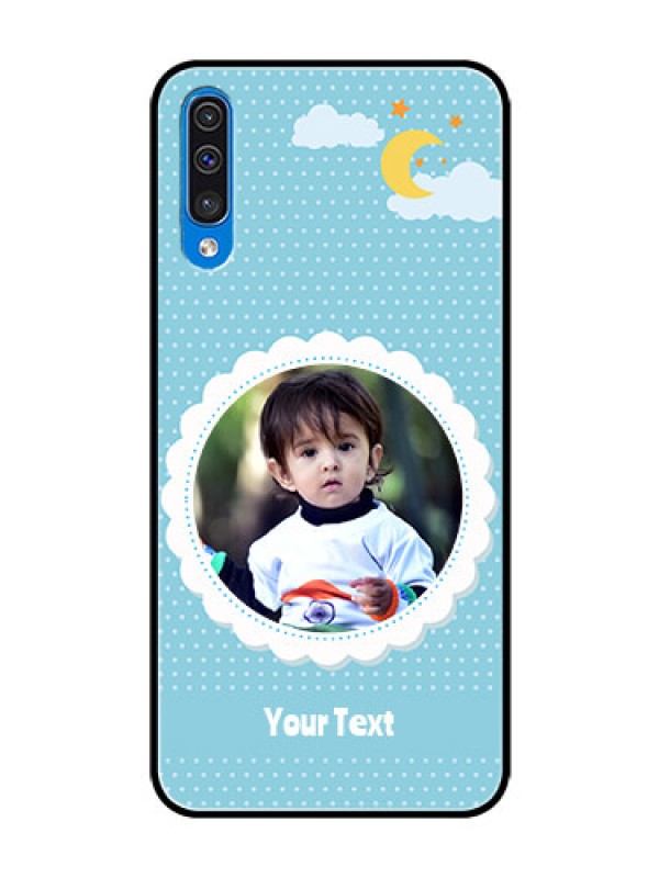 Custom Galaxy A30s Personalised Glass Phone Case  - Violet Pattern Design
