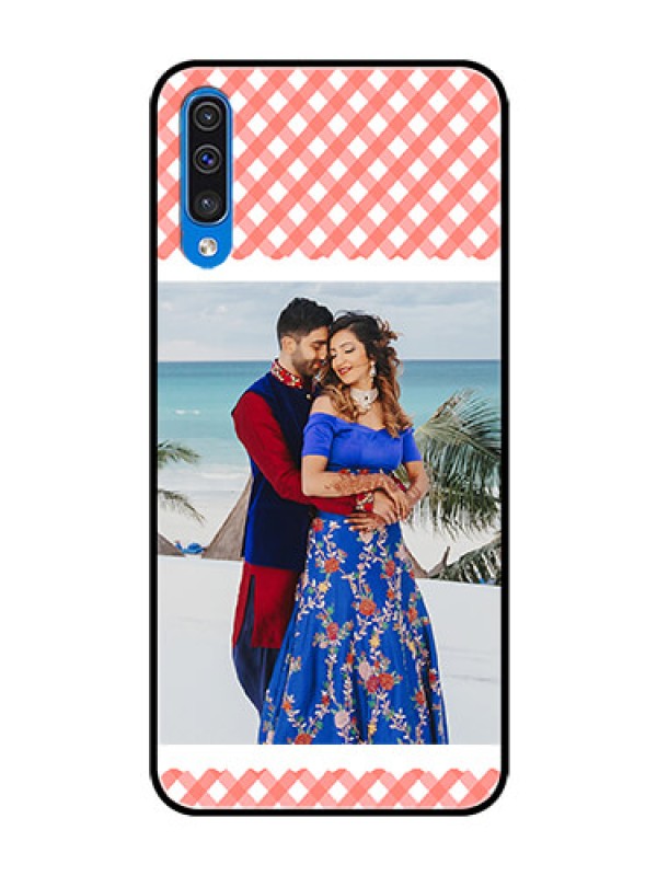 Custom Galaxy A30s Personalized Glass Phone Case  - Pink Pattern Design