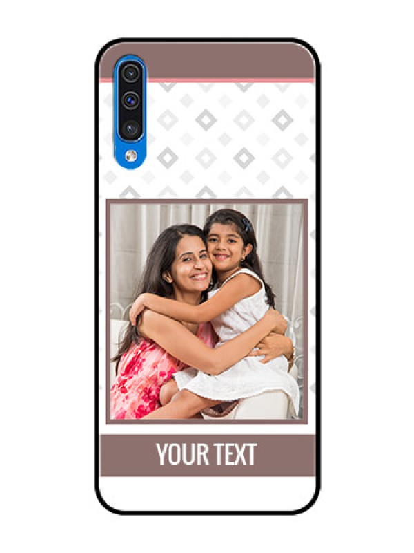 Custom Galaxy A30s Photo Printing on Glass Case  - Simple Diamond Design
