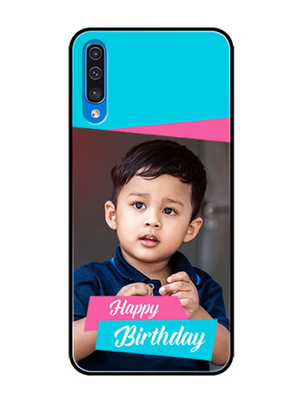 Custom Galaxy A30s Personalized Glass Phone Case  - Image Holder with 2 Color Design