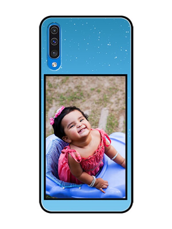 Custom Galaxy A30s Custom Glass Mobile Case  - Wave Pattern Colorful Design
