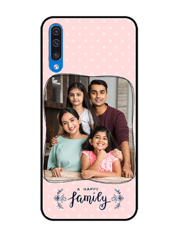 Custom Galaxy A30s Custom Glass Phone Case  - Family with Dots Design