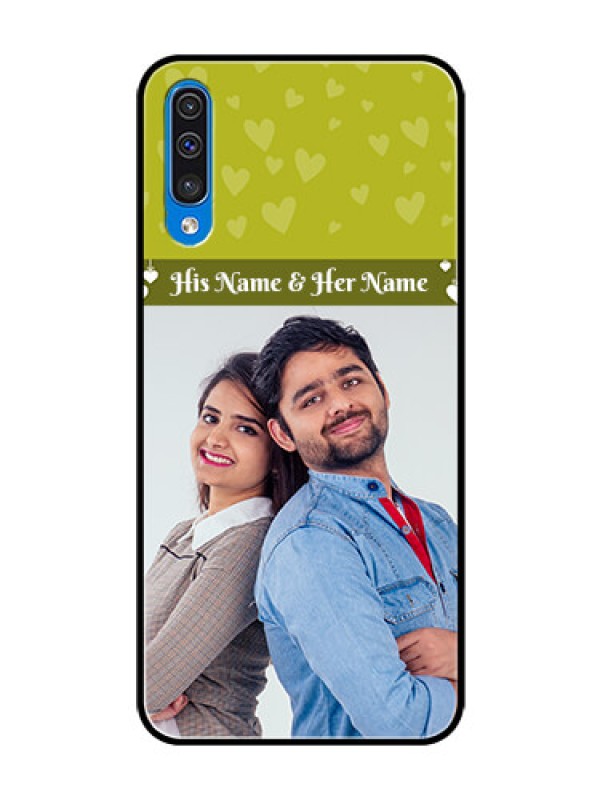 Custom Galaxy A30s Custom Glass Phone Case  - You & Me Heart Design