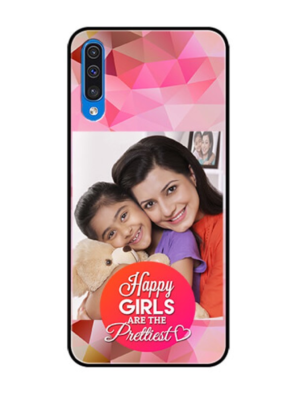 Custom Galaxy A30s Photo Printing on Glass Case  - Abstract Triangle Design