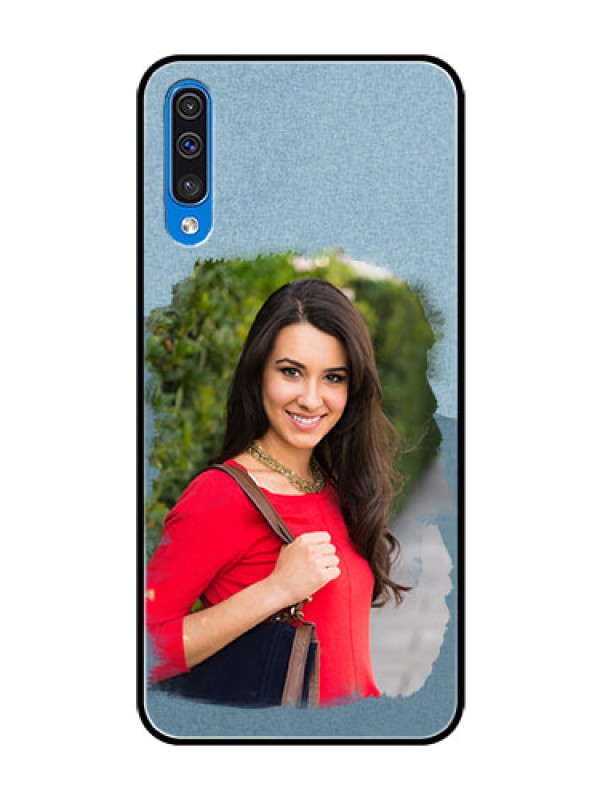 Custom Galaxy A30s Custom Glass Mobile Case  - Grunge Line Art Design