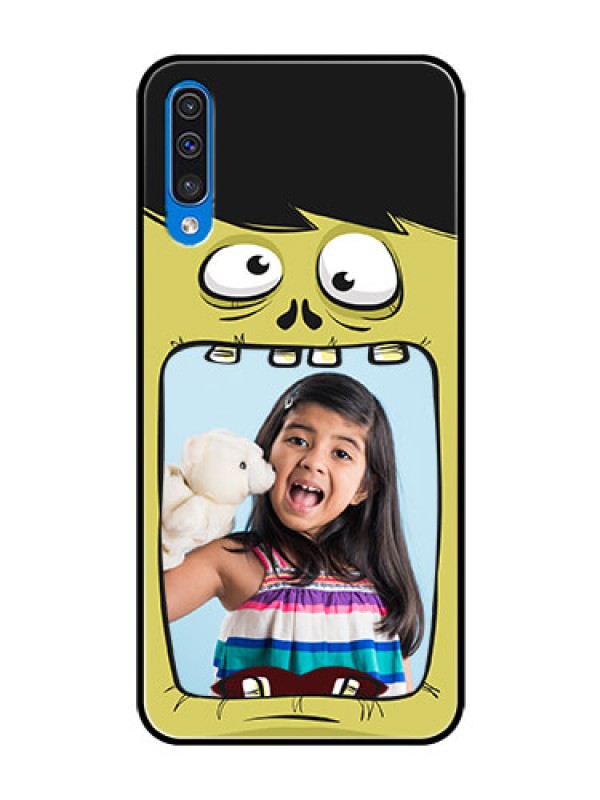 Custom Galaxy A30s Personalized Glass Phone Case  - Cartoon monster back case Design