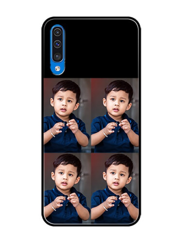 Custom Galaxy A30s 4 Image Holder on Glass Mobile Cover