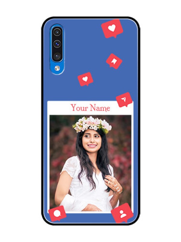 Custom Galaxy A30s Custom Glass Phone Case - Like Share And Comment Design