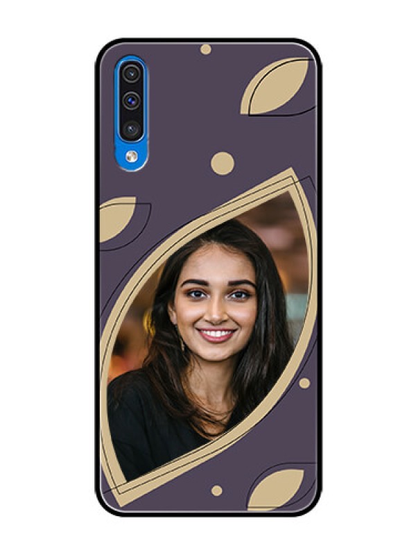 Custom Galaxy A30s Custom Glass Mobile Case - Falling Leaf Design