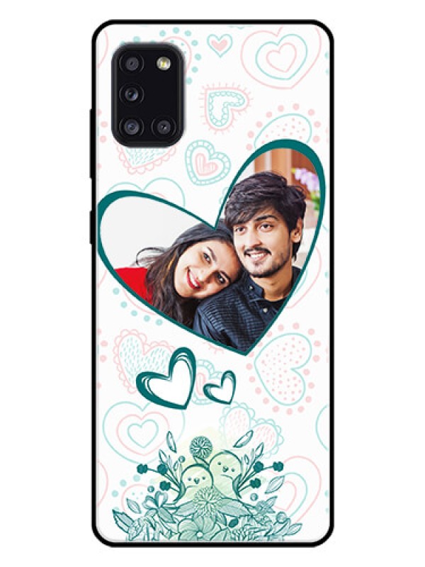 Custom Galaxy A31 Photo Printing on Glass Case  - Premium Couple Design