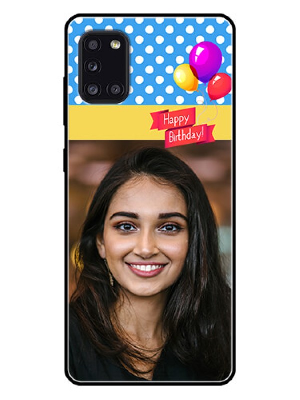 Custom Galaxy A31 Custom Glass Mobile Case  - Happy Birthday Design