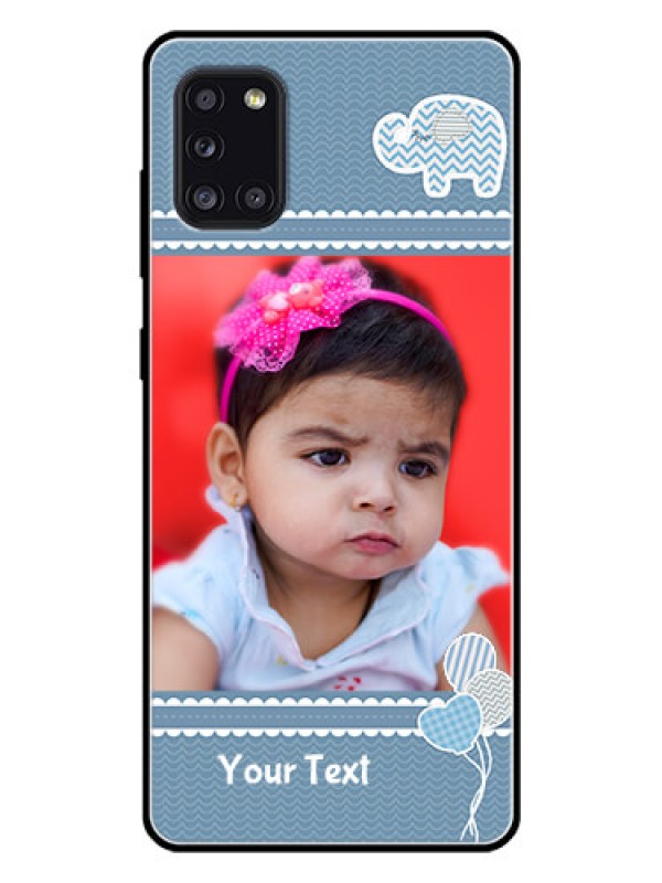 Custom Galaxy A31 Photo Printing on Glass Case  - with Kids Pattern Design