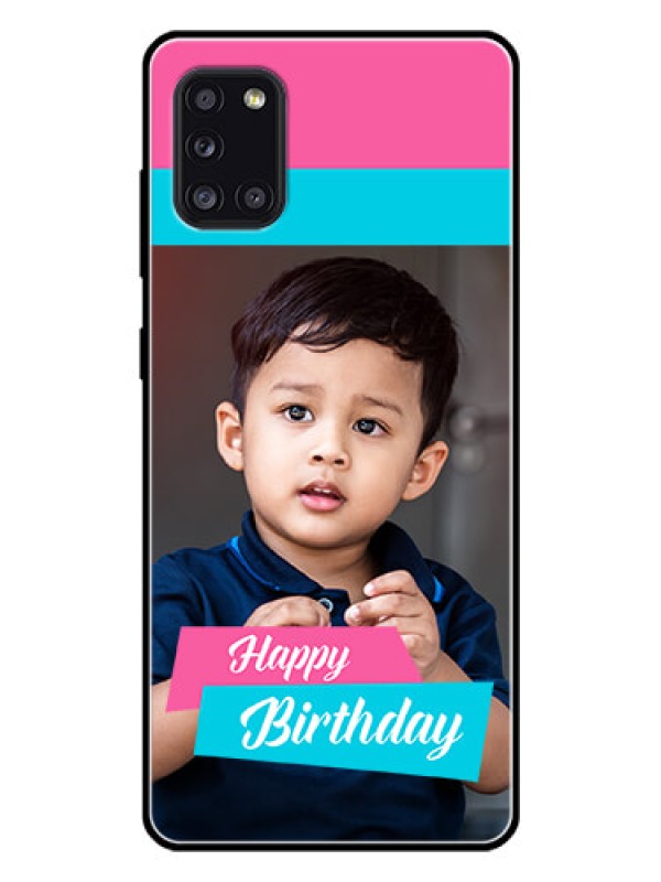 Custom Galaxy A31 Personalized Glass Phone Case  - Image Holder with 2 Color Design
