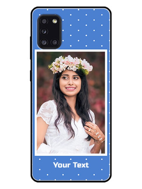 Custom Galaxy A31 Photo Printing on Glass Case  - Polka dots design