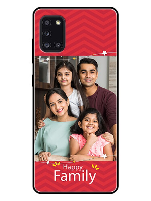 Custom Galaxy A31 Personalized Glass Phone Case  - Happy Family Design