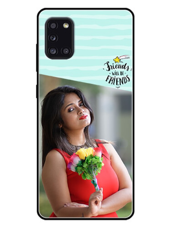 Custom Galaxy A31 Custom Glass Phone Case  - Friends Picture Icon Design
