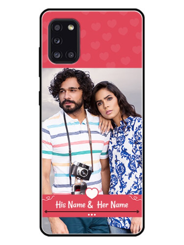 Custom Galaxy A31 Photo Printing on Glass Case  - Simple Love Design
