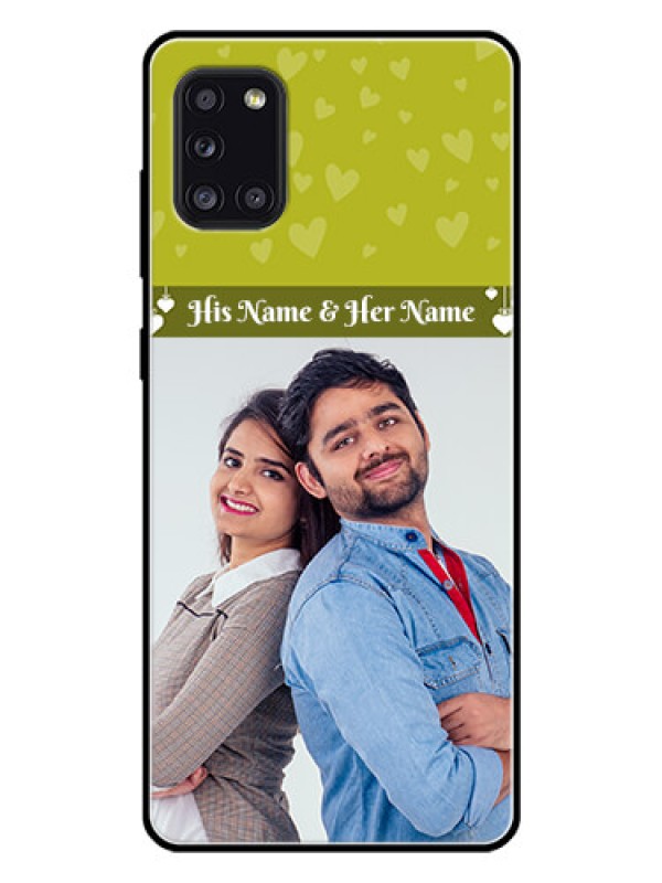 Custom Galaxy A31 Custom Glass Phone Case  - You & Me Heart Design