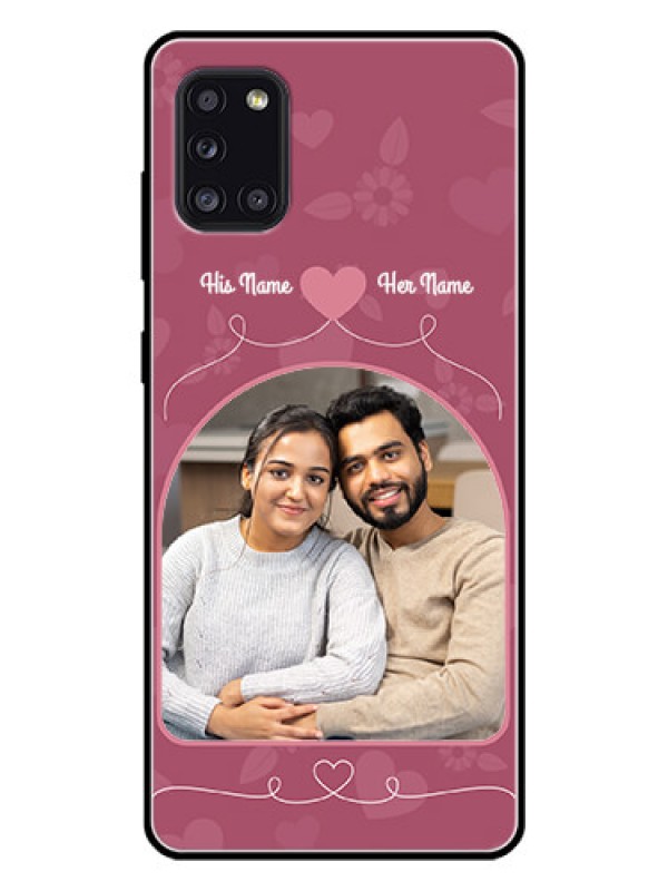 Custom Galaxy A31 Photo Printing on Glass Case  - Love Floral Design