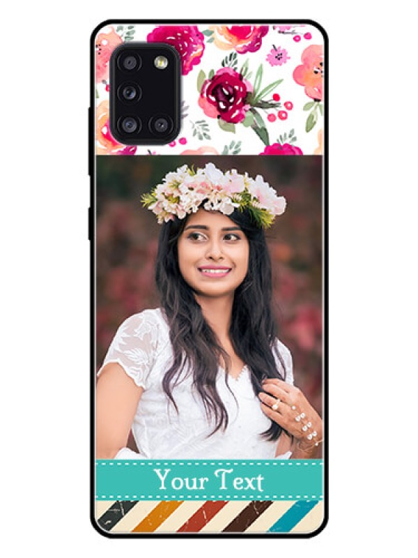 Custom Galaxy A31 Custom Glass Phone Case  - Watercolor Floral Design