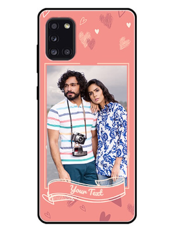 Custom Galaxy A31 Custom Glass Phone Case  - Love doodle art Design