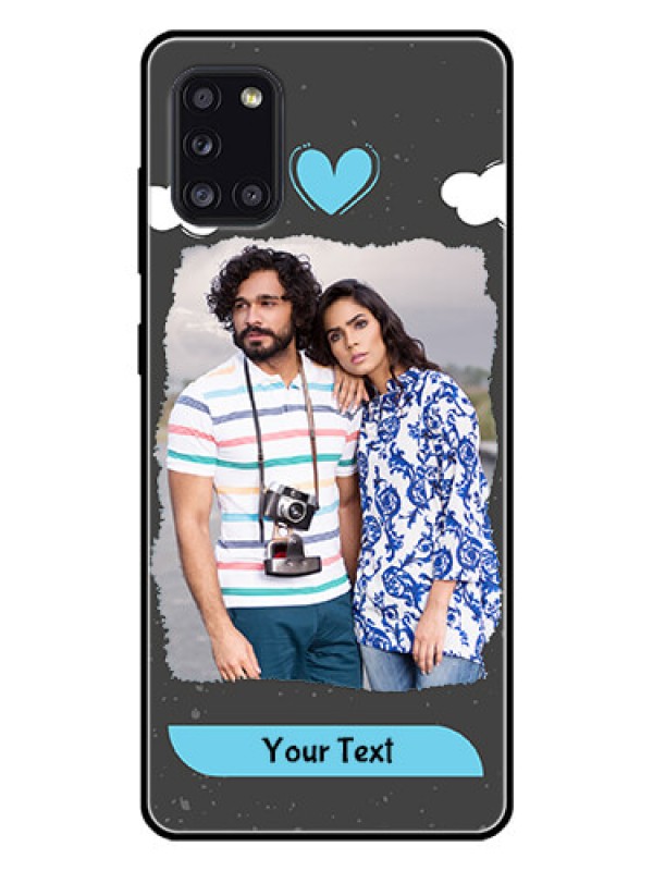 Custom Galaxy A31 Custom Glass Phone Case  - Splashes with love doodles Design