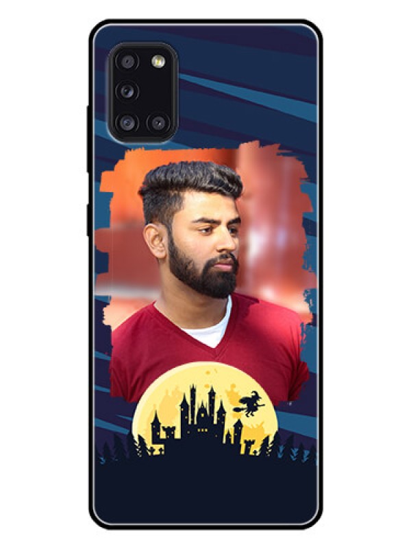 Custom Galaxy A31 Photo Printing on Glass Case  - Halloween Witch Design 