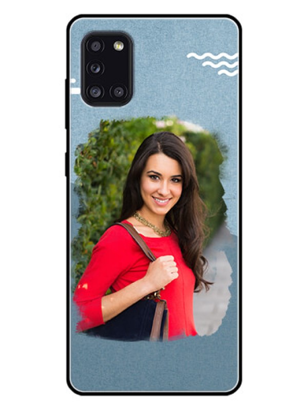 Custom Galaxy A31 Custom Glass Mobile Case  - Grunge Line Art Design
