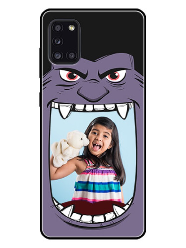 Custom Galaxy A31 Custom Glass Phone Case  - Angry Monster Design