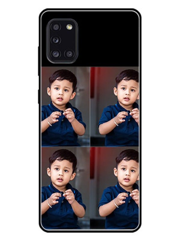 Custom Galaxy A31 4 Image Holder on Glass Mobile Cover