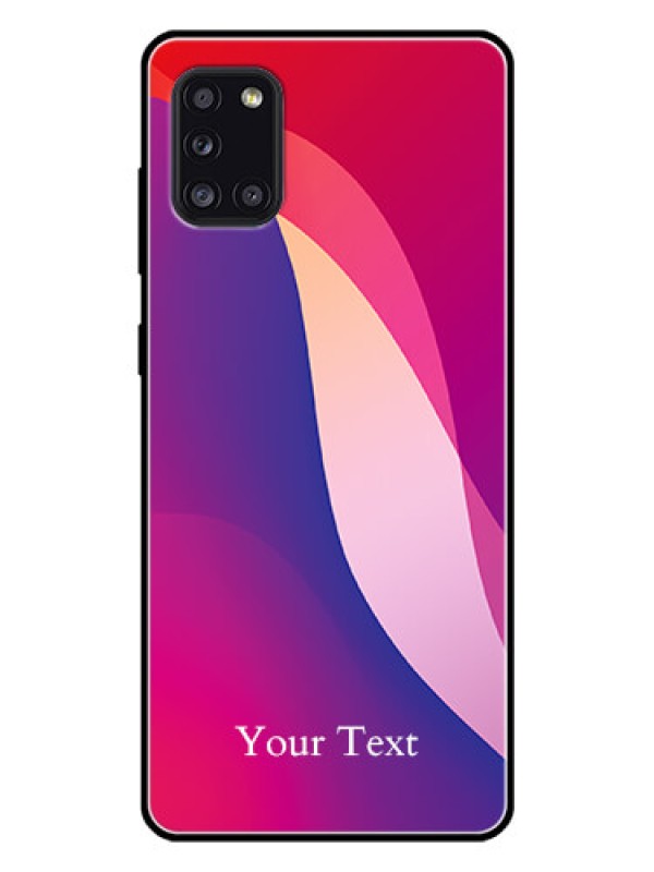 Custom Galaxy A31 Personalized Glass Phone Case - Digital abstract Overlap Design