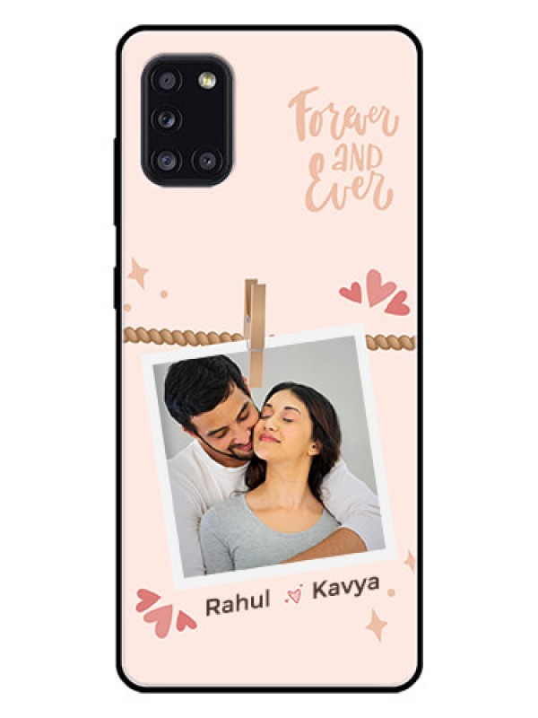 Custom Galaxy A31 Custom Glass Phone Case - Forever and ever love Design