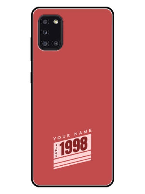 Custom Galaxy A31 Custom Glass Phone Case - Red custom year of birth Design