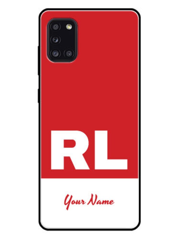 Custom Galaxy A31 Personalized Glass Phone Case - dual tone custom text Design