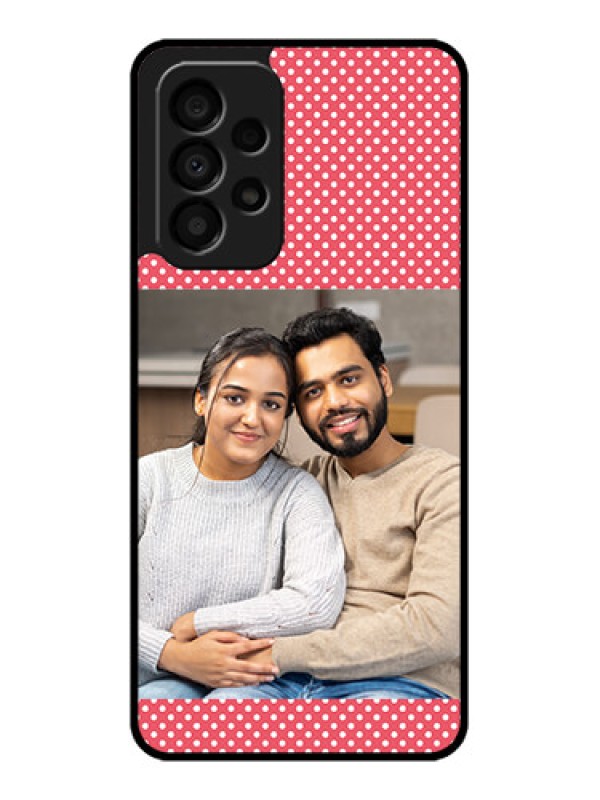 Custom Galaxy A33 5G Custom Glass Phone Case - White Dotted Design